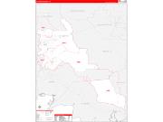St. MartinParish (County), LA Wall Map Zip Code Red Line Style 2023